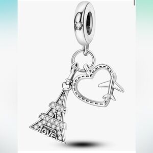 Love Paris travel sterling silver charm fits all Pandora bracelets
